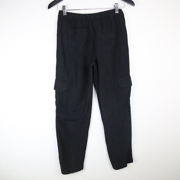 Aritzia Babaton Titan Straight-leg Linen Cargo Black Pants Size 0 - Picture 8 of 8